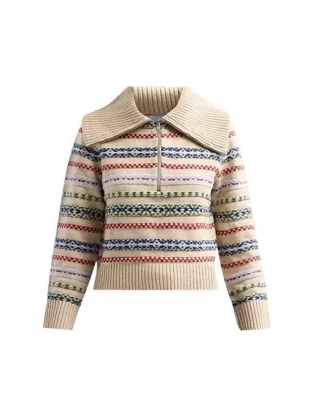Design History Women's Everest Half-Zip Knitted Top - Oat Combo