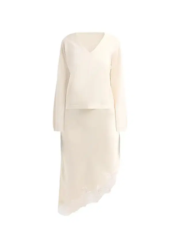 Design History Women's Isa Wool Sweater & Satin Midi Dress - Dove Combo