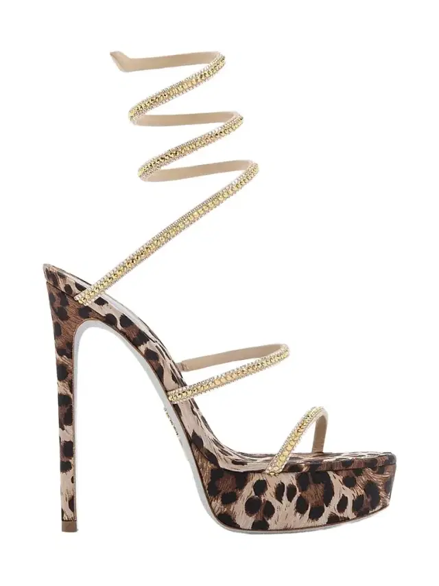 René Caovilla Women's Cleo Animalier 130MM Platform Sandals