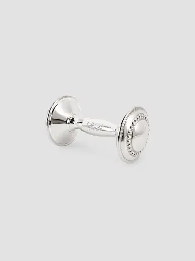 Cunill Beaded Sterling Silver Barbell Baby Rattle - Silver | Thumbnail 4