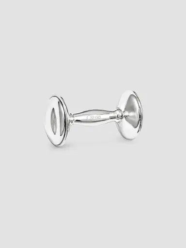 Cunill Sterling Silver Barbell Baby Rattle - Silver | Thumbnail 3