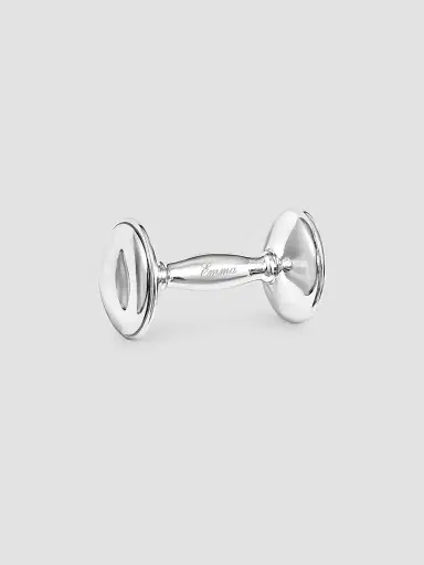 Cunill Sterling Silver Barbell Baby Rattle - Silver | Thumbnail 4