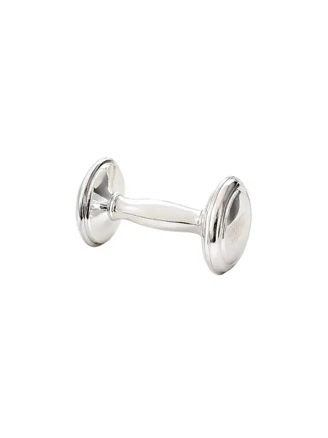 Cunill Sterling Silver Barbell Baby Rattle - Silver