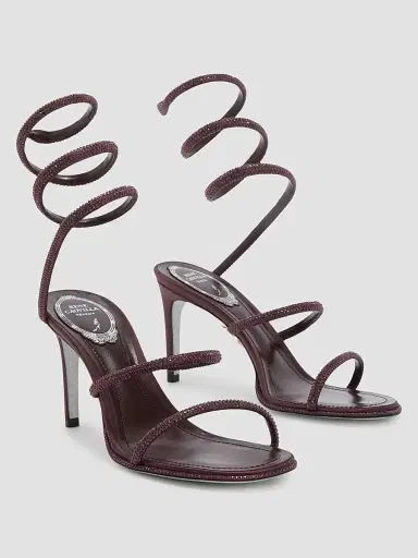 René Caovilla Women's Cleo 105MM Satin Sandals | Thumbnail 3 René Caovilla Women's Cleo 105MM Satin Sandals | Thumbnail 3