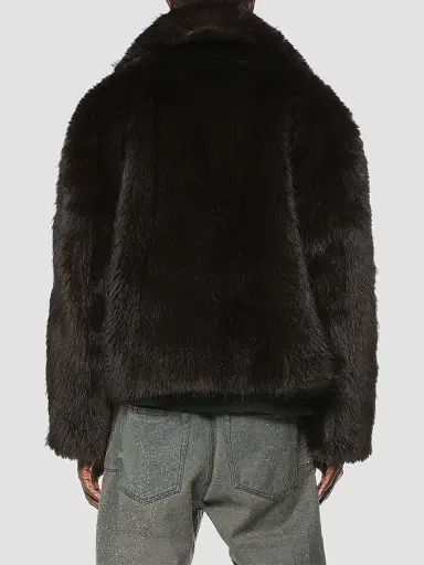 Purple Brand Men's Faux-Fur Shawl Jacket - Brown | Thumbnail 2 Purple Brand Men's Faux-Fur Shawl Jacket - Brown | Thumbnail 2