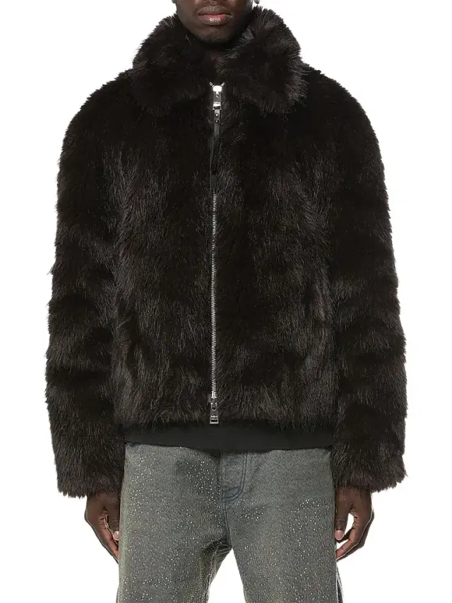 Purple Brand Men's Faux-Fur Shawl Jacket - Brown
