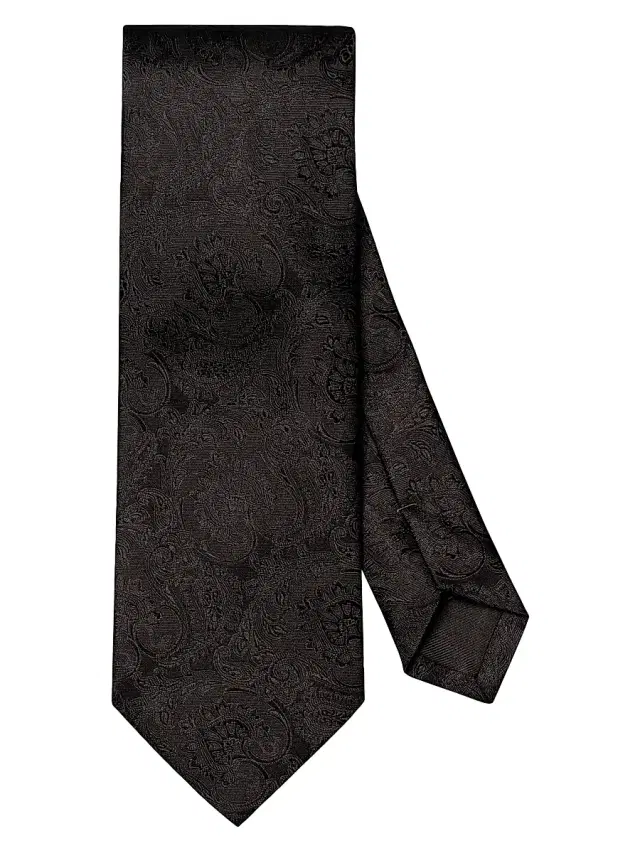 Eton Men's Paisley Woven Silk Tie - Black