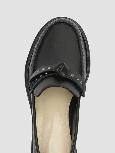 Alexandre Birman Women's Clarita Mini-Eyelet Leather Loafers - Black | Thumbnail 4 Alexandre Birman Women's Clarita Mini-Eyelet Leather Loafers - Black | Thumbnail 4