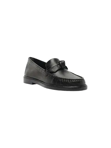 Alexandre Birman Women's Clarita Mini-Eyelet Leather Loafers - Black | Thumbnail 1 Alexandre Birman Women's Clarita Mini-Eyelet Leather Loafers - Black | Thumbnail 1