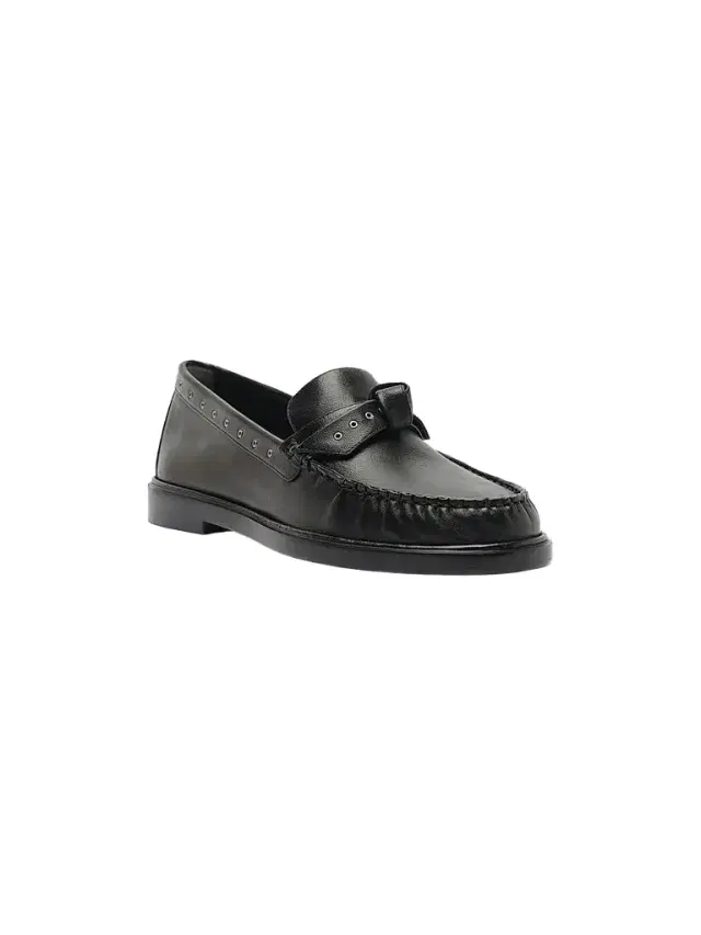 Alexandre Birman Women's Clarita Mini-Eyelet Leather Loafers - Black