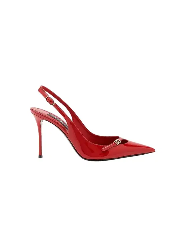 Dolce & Gabbana Women's Vernice 90MM Leather Stiletto Slingback Pumps - Rosso