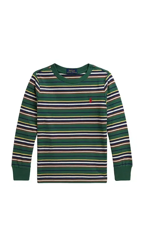 Polo Ralph Lauren Kids-sleeve Jersey Knit Striped Crew Neck T-shirt