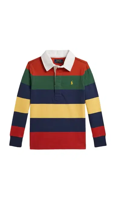 Polo Ralph Lauren Kids Long Sleeve Jersey Knit Striped Rugby Shirt | Thumbnail 1