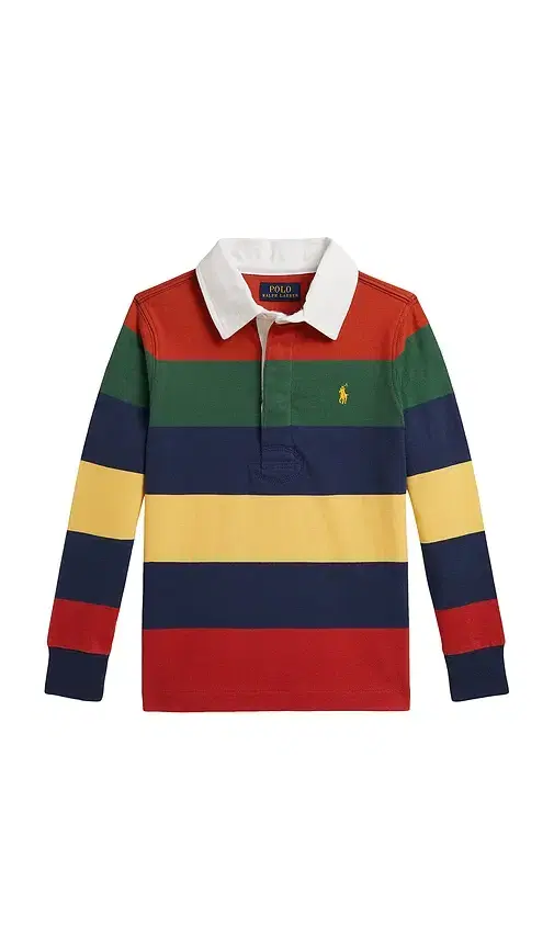 Polo Ralph Lauren Kids Long Sleeve Jersey Knit Striped Rugby Shirt
