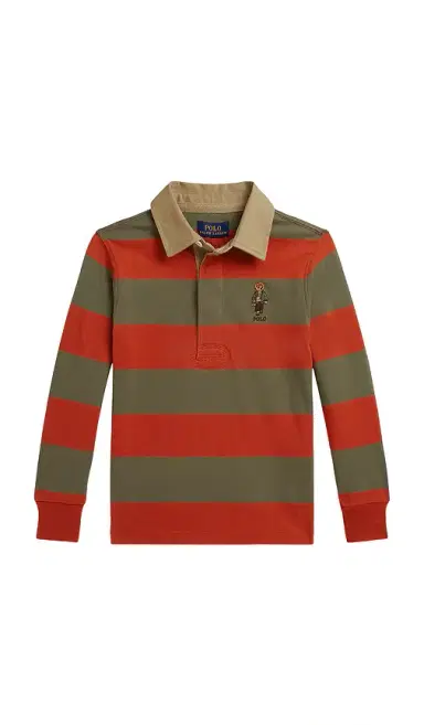 Polo Ralph Lauren Kids Long Sleeve Jersey Knit Rugby Shirt With Bear | Thumbnail 1