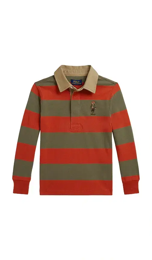 Polo Ralph Lauren Kids Long Sleeve Jersey Knit Rugby Shirt With Bear