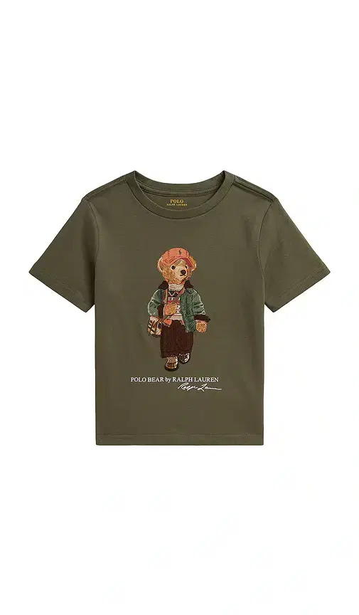 Polo Ralph Lauren Kids Shirt Sleeve Jersey Knit Bear Graphic T-shirt