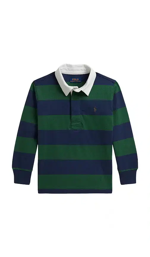 Polo Ralph Lauren Kids Long-sleeve Cotton Jersey Striped Rugby Shirt