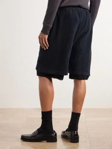 Les Tien Straight-Leg Cotton-Fleece Drawstring Shorts - Men | Thumbnail 4 Les Tien Straight-Leg Cotton-Fleece Drawstring Shorts - Men | Thumbnail 4
