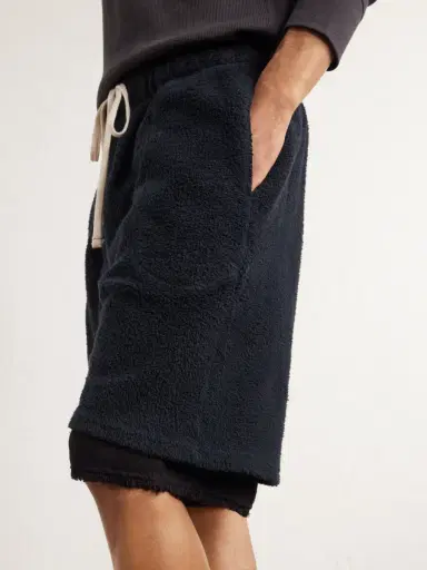Les Tien Straight-Leg Cotton-Fleece Drawstring Shorts - Men | Thumbnail 5 Les Tien Straight-Leg Cotton-Fleece Drawstring Shorts - Men | Thumbnail 5