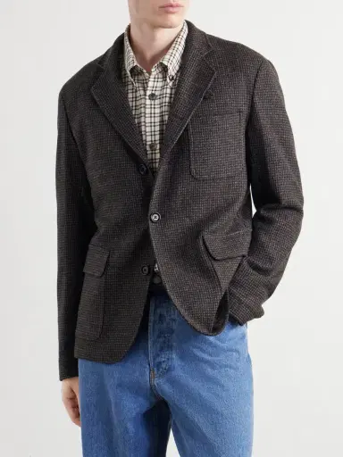 Oliver Spencer Solms Wool-Blend Houndstooth Blazer - Men | Thumbnail 3