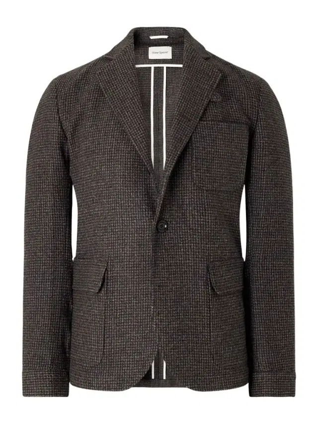 Oliver Spencer Solms Wool-Blend Houndstooth Blazer - Men