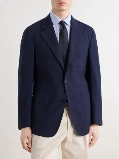 dunhill Wool and Mohair-Blend Prince of Wales Blazer - Men | Thumbnail 3