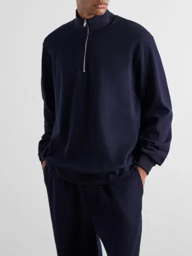MR P. Cotton-Blend Double-Faced Jersey Half-Zip Sweatshirt - Men | Thumbnail 3