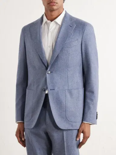 Caruso Wool and Cashmere-Blend Flannel Suit Jacket - Men | Thumbnail 3