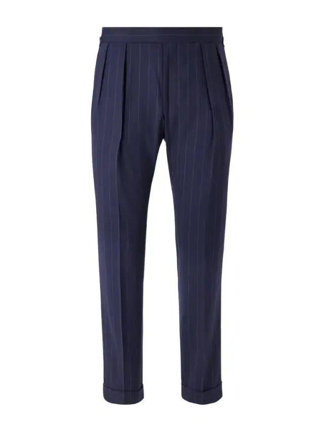 Polo Ralph Lauren Straight-Leg Pleated Striped Wool-Blend Suit Trousers - Men