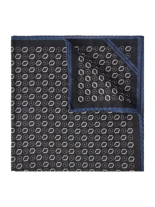 Zegna Printed Wool Pocket Square - Men
