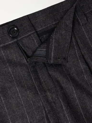 Oliver Spencer Orsman Flared Pleated Striped Wool-Blend Suit Trousers - Men | Thumbnail 6