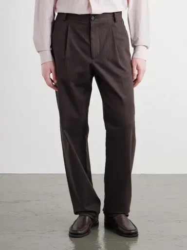 Oliver Spencer Morton Straight-Leg Pleated Herringbone Stretch-Cotton Suit Trousers - Men | Thumbnail 3