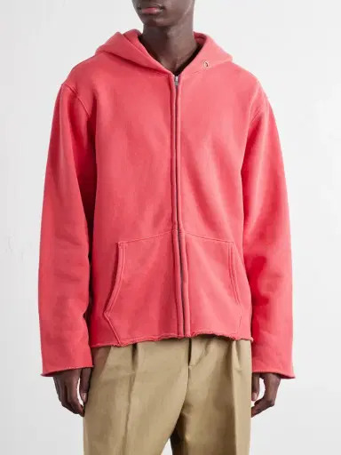 Les Tien Garment-Dyed Distressed Cotton-Jersey Zip-Up Hoodie - Men | Thumbnail 3 Les Tien Garment-Dyed Distressed Cotton-Jersey Zip-Up Hoodie - Men | Thumbnail 3