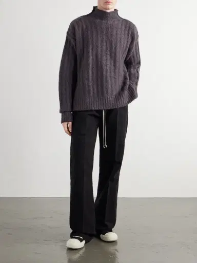 Rick Owens Ribbed Cashmere and Silk-Blend Rollneck Sweater - Men | Thumbnail 2