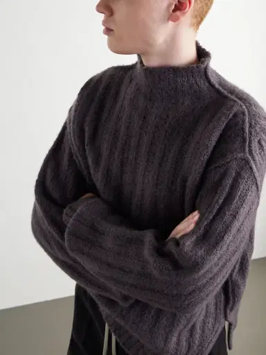 Rick Owens Ribbed Cashmere and Silk-Blend Rollneck Sweater - Men | Thumbnail 5