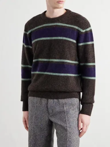 Oliver Spencer Blenheim Striped Wool-Blend Sweater - Men | Thumbnail 3