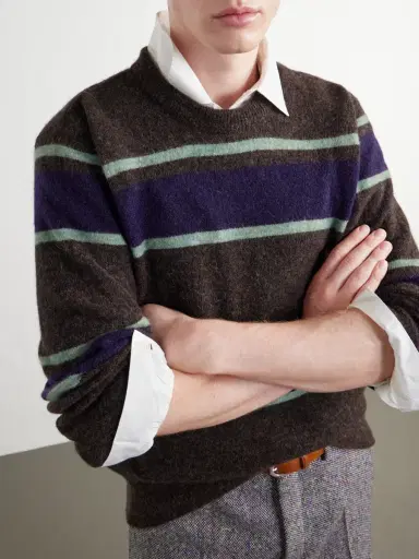 Oliver Spencer Blenheim Striped Wool-Blend Sweater - Men | Thumbnail 5