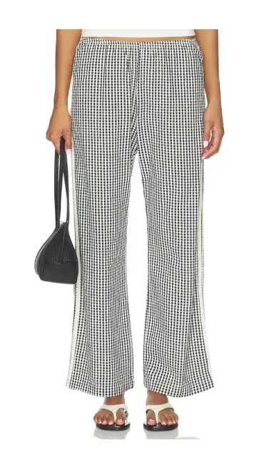 DONNI. The Cotton Gingham Stripe Crop Pant | Thumbnail 2