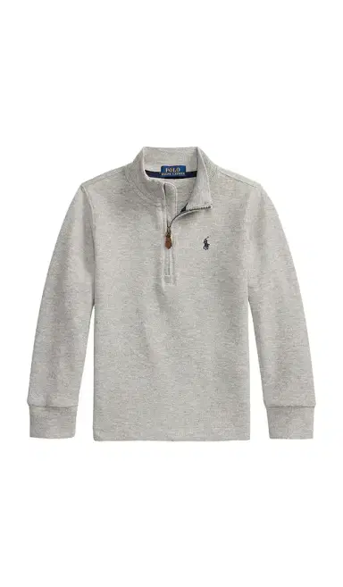 Polo Ralph Lauren Kids Long Sleeve Estate Rib Mock Neck Half Zip Pullover | Thumbnail 1