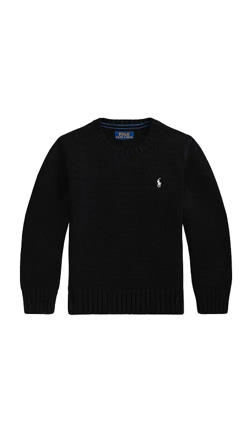 Polo Ralph Lauren Kids G-sleeve Combed Cotton Crewneck Sweater