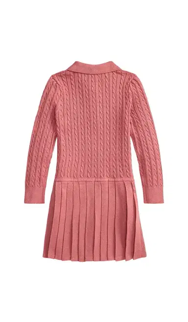 Polo Ralph Lauren Kids Long-sleeve Combed Cotton Mini Cable Polo Dress | Thumbnail 2
