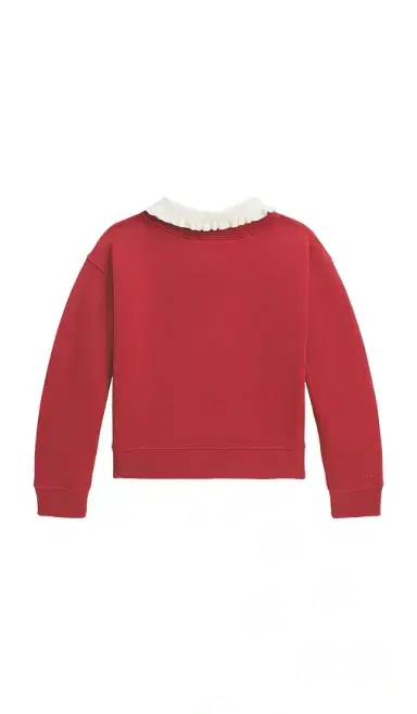 Polo Ralph Lauren Kids Fleece Floral Printed Ruffle Collared Sweatshirt | Thumbnail 2
