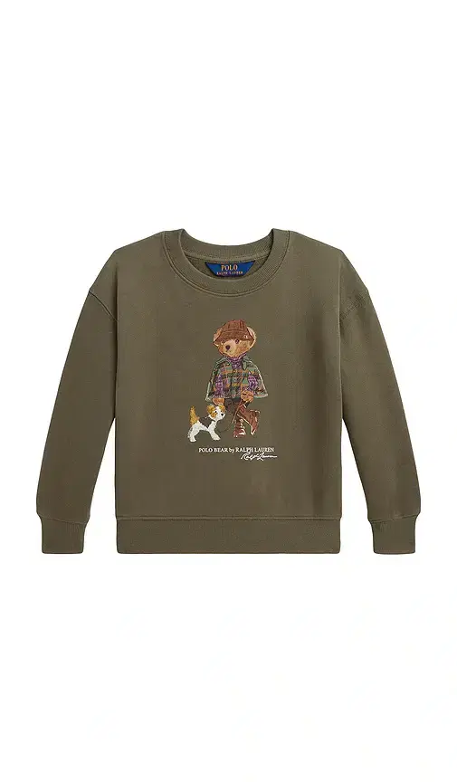 Polo Ralph Lauren Kids Long Sleeve Magic Fleece Novelty Bear Crew Neck Sweatshirt
