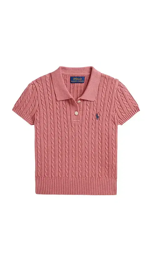 Polo Ralph Lauren Kids Short Sleeve Combed Cotton Mini Cable Knit Polo