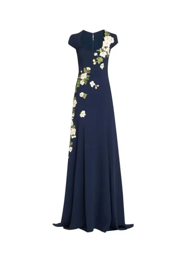 Oscar de la Renta Cascading Cherry Blossom Embroidered Gown
