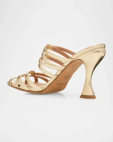 Zimmermann 5mm Solstice Metallic Leather Mules | Thumbnail 2