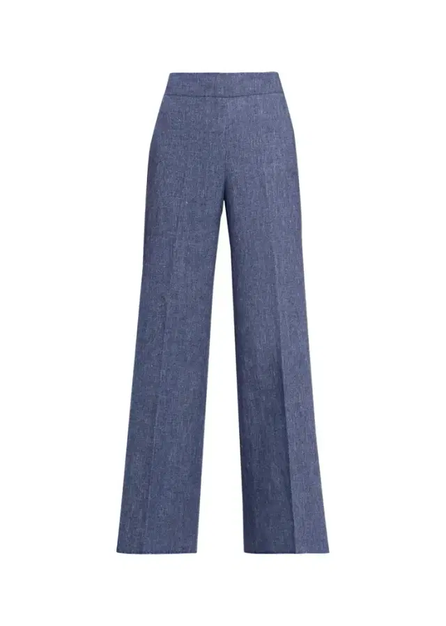Carolina Herrera Diane Wool-Blend Flannel Wide-Leg Pants