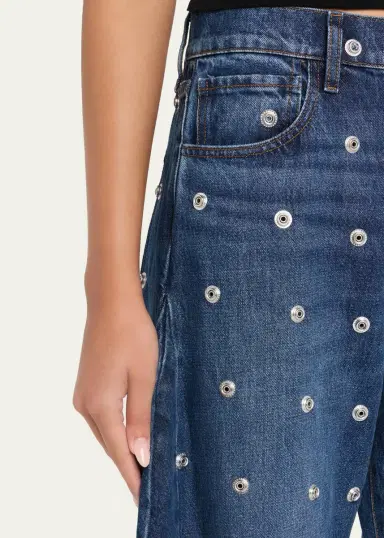 A.W.A.K.E. MODE Studded Barrel-Leg Jeans | Thumbnail 5