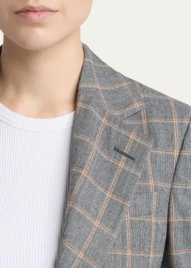 Stella McCartney Slim Checked Single-Breasted Blazer Jacket | Thumbnail 5 Stella McCartney Slim Checked Single-Breasted Blazer Jacket | Thumbnail 5